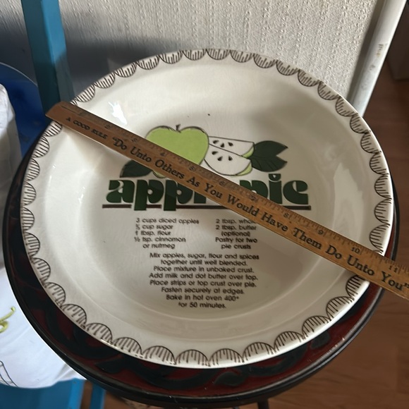 Vintage Apple Pie Recipe Pie Plate - Picture 4 of 5